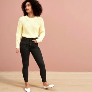 Everlane The High Rise Skinny Washed Black